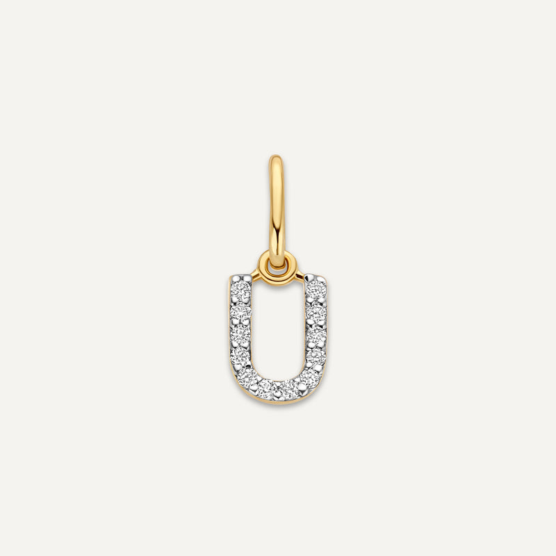 Pavé Diamant Initialbogstav Vedhæng