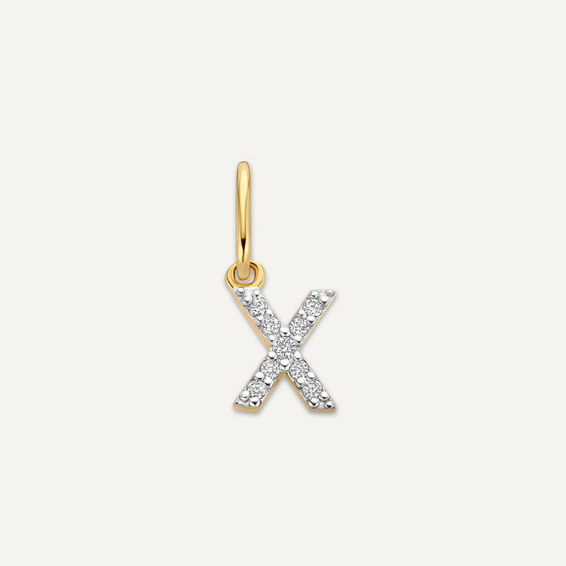 Pavé Diamant Initialbogstav Vedhæng