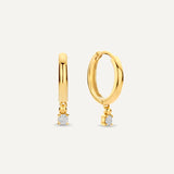 Four Prong Diamant Anhänger Hoop Ohrringe (0.10 ct)