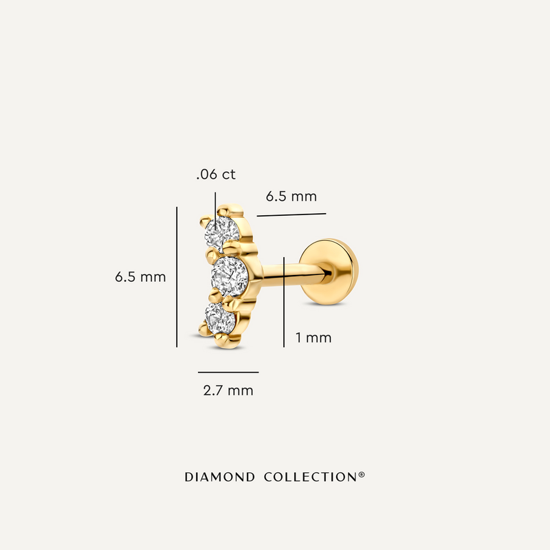 Diamant Gebogen Staaf Piercing (0.06 ct)