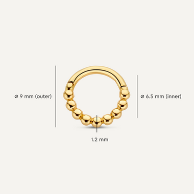 14 Karaat Goud Bolletjes Cartilage Hoop Piercing (9mm) - 7