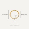 14 Karaat Goud met Diamanten Pavé Diamant Daith Hoop Piercing (13mm) (0.06 ct) - 6