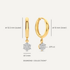 14 Karat Gold with Diamonds Six Prong Diamond Cluster Charm Hoop Earrings (0.15 ct) - 7