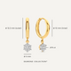 Six Prong Diamond Cluster Charm Hoop Earrings (0.15 ct)