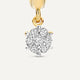 Six Prong Diamond Cluster Charm Hoop Earrings (0.10 ct)