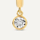 Bezel Set Diamond Charm Hoop Earrings (0.03 ct)