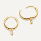 Four Prong Diamond Charm Hoop Earrings (0.10 ct)