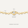 14 Karaat Goud met Diamant Brede Bezel Set Diamant Armband (0.05 ct) - 7