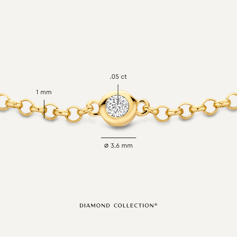 Brede Bezel Set Diamant Armband (0.05 ct)