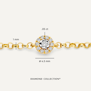 585er Gold mit Diamanten Diamant Halo Armband (0.05 ct) - 7
