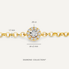 Or 14 Carats avec Diamants Bracelet Halo Diamant (0.05 ct) - 7