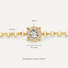 Or 14 Carats avec Diamants Bracelet Halo Four Prong Diamant (0.05 ct) - 7