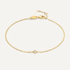 14 Karat Gold with Diamond Bezel Set Diamond Bracelet (0.03 ct) - 1