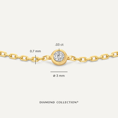 14 Karat Gold with Diamond Bezel Set Diamond Bracelet (0.03 ct) - 6