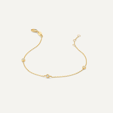 14 Karat Gold with Diamonds Satellite Bezel Set Diamond Bracelet (0.06 ct) - 4