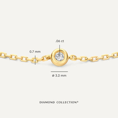 14 Karat Gold with Diamonds Satellite Bezel Set Diamond Bracelet (0.06 ct) - 5