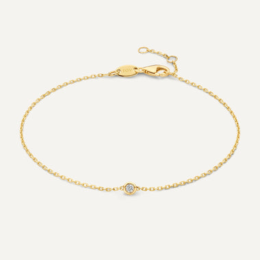 14 Karat Gold with Diamond Bold Bezel Set Diamond Bracelet (0.03 ct) - 1