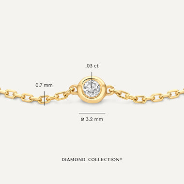 14 Karat Gold with Diamond Bold Bezel Set Diamond Bracelet (0.03 ct) - 6