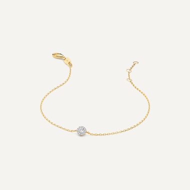 14 Karat Gold with Diamonds Diamond Halo Bracelet (0.04 ct) - 5