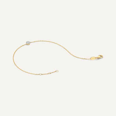 14 Karat Gold with Diamonds Diamond Halo Bracelet (0.04 ct) - 7