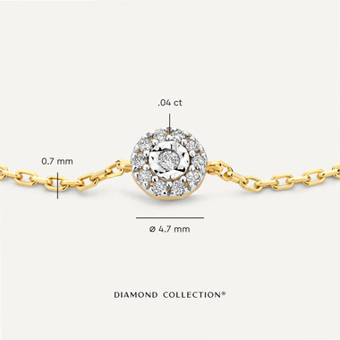 14 Karat Gold with Diamonds Diamond Halo Bracelet (0.04 ct) - 6