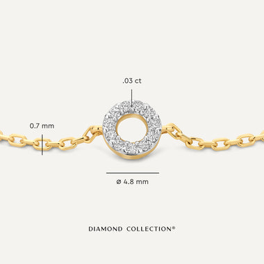 14 Karat Gold with Diamonds Diamond Open Halo Bracelet (0.03 ct) - 6