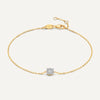 14 Karat Gold with Diamonds Four Prong Diamond Halo Bracelet (0.04 ct) - 1