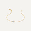 14 Karat Gold with Diamonds Four Prong Diamond Halo Bracelet (0.04 ct) - 5