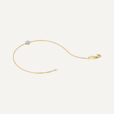 14 Karat Gold with Diamonds Four Prong Diamond Halo Bracelet (0.04 ct) - 7