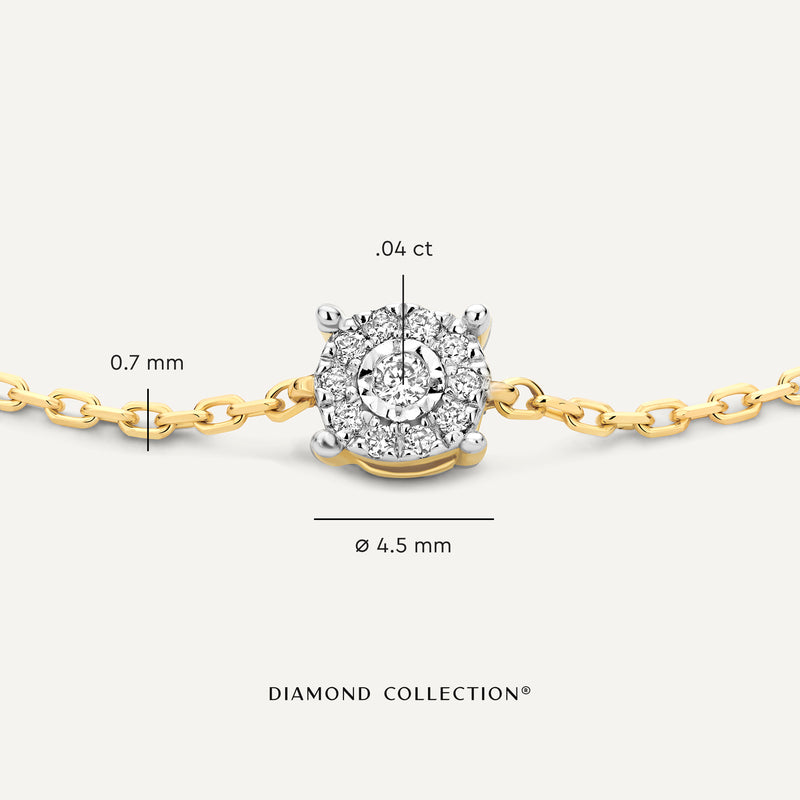 Four Prong Diamond Halo Bracelet (0.04 ct)