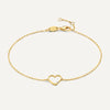 14 Karat Gold with Diamond Diamond Open Heart Bracelet (0.01 ct) - 1