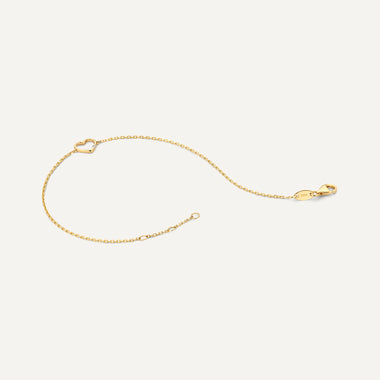 14 Karat Gold with Diamond Diamond Open Heart Bracelet (0.01 ct) - 4