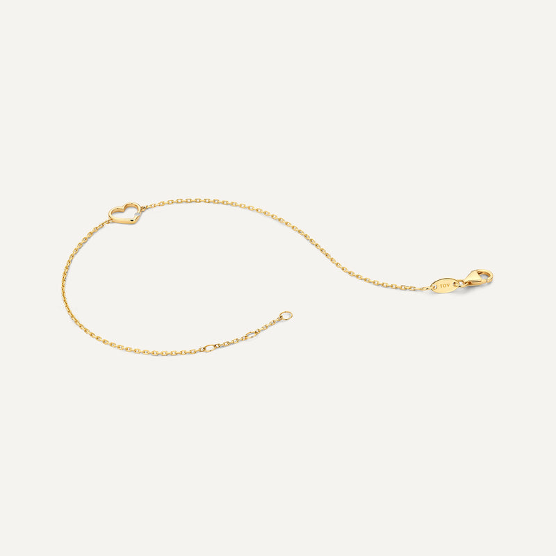Diamond Open Heart Bracelet (0.01 ct)