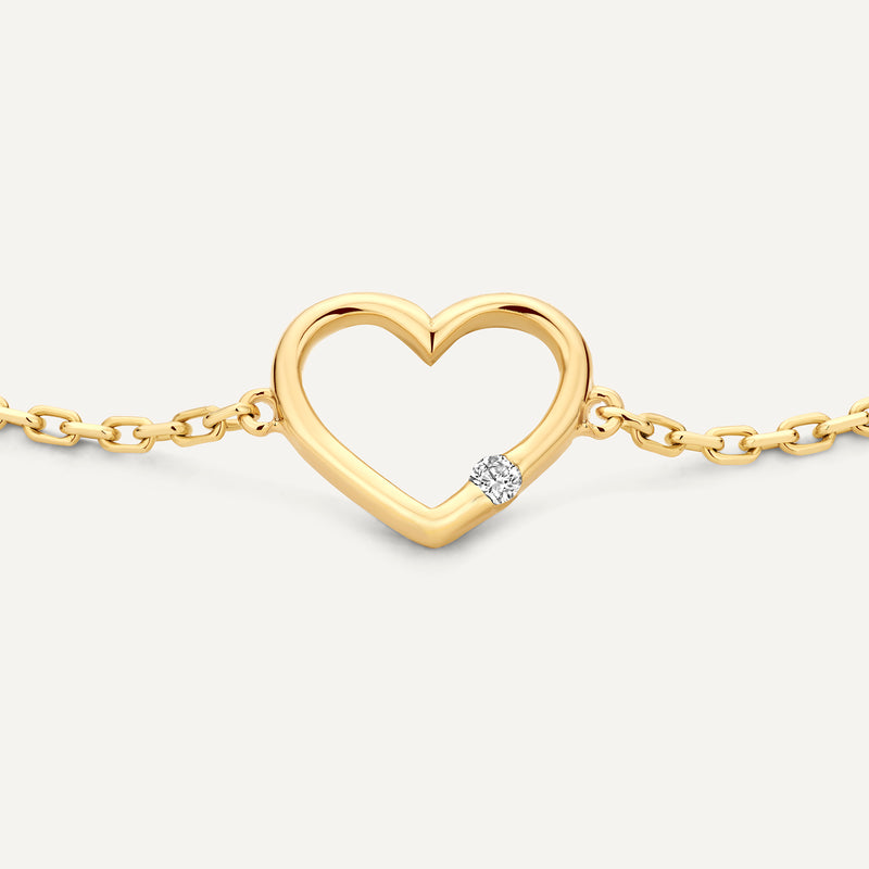 Diamond Open Heart Bracelet (0.01 ct)