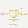 Oro de 14 Quilates con Diamante Pulsera de Corazón Abierto con Diamante (0.01 ct) - 8