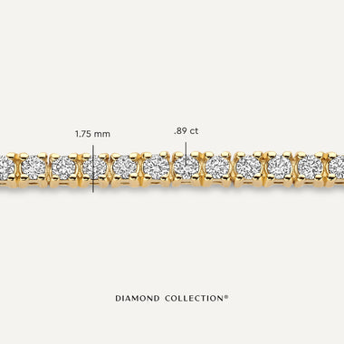 Oro de 14 Quilates con Diamantes Pulsera de Tenis con Diamantes (0.89 ct) - 7