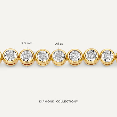 Oro de 14 Quilates con Diamantes Pulsera de Tenis con Diamantes Bezel Set (0.41 ct) - 11