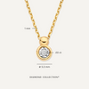 14 Karaat Goud met Diamant Bezel Set Diamant Linked Pendant Ketting (0.02 ct) - 7