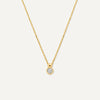 14 Karaat Goud met Diamant Bezel Set Diamant Linked Pendant Ketting (0.02 ct) - 1