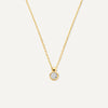 14 Karat Gold with Diamond Bezel Set Diamond Linked Pendant Necklace (0.03 ct) - 1