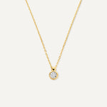 Bezel Set Diamond Linked Pendant Necklace (0.03 ct)
