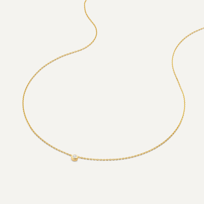 Bold Bezel Set Diamond Pendant Necklace (0.05 ct)