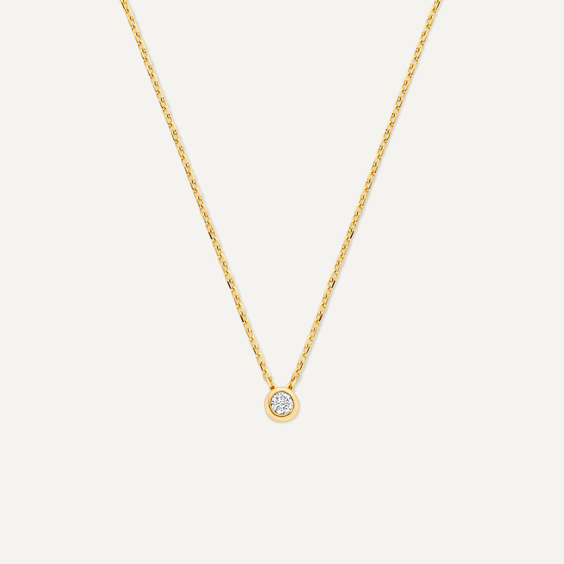 Bold Bezel Set Diamond Pendant Necklace (0.05 ct)