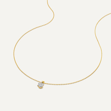 14 Karat Gold with Diamonds Six Prong Diamond Cluster Linked Pendant Necklace (0.10 ct) - 6