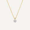 14 Karat Gold with Diamonds Six Prong Diamond Cluster Linked Pendant Necklace (0.10 ct) - 1