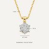 14 Karat Gold with Diamonds Six Prong Diamond Cluster Linked Pendant Necklace (0.10 ct) - 7