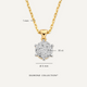 Six Prong Diamond Cluster Linked Pendant Necklace (0.10 ct)