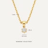Or 14 Carats avec Diamant Collier Pendentif Six Prong Lié Diamant (0.05 ct) - 7