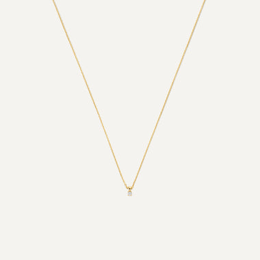 14 Karat Gold with Diamond Four Prong Diamond Linked Pendant Necklace (0.05 ct) - 1