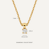 585er Gold mit Diamant Four Prong Diamant Linked Anhänger Halskette (0.05 ct) - 7